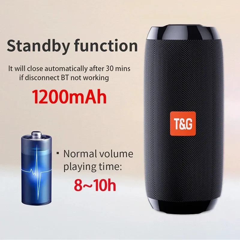 Enceinte Bluetooth portable sans fil, haut-parleur musical avec radio FM, basses puissantes, son Hi-Fi et fonction mains libres 3