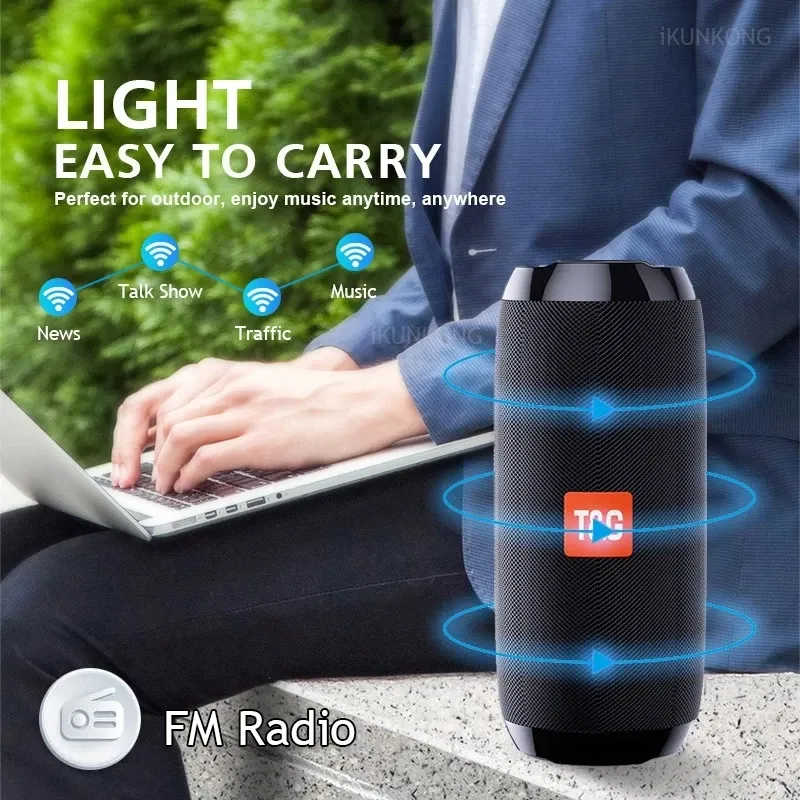 Enceinte Bluetooth portable sans fil, haut-parleur musical avec radio FM, basses puissantes, son Hi-Fi et fonction mains libres 5