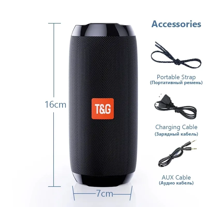 Enceinte Bluetooth portable sans fil, haut-parleur musical avec radio FM, basses puissantes, son Hi-Fi et fonction mains libres 6