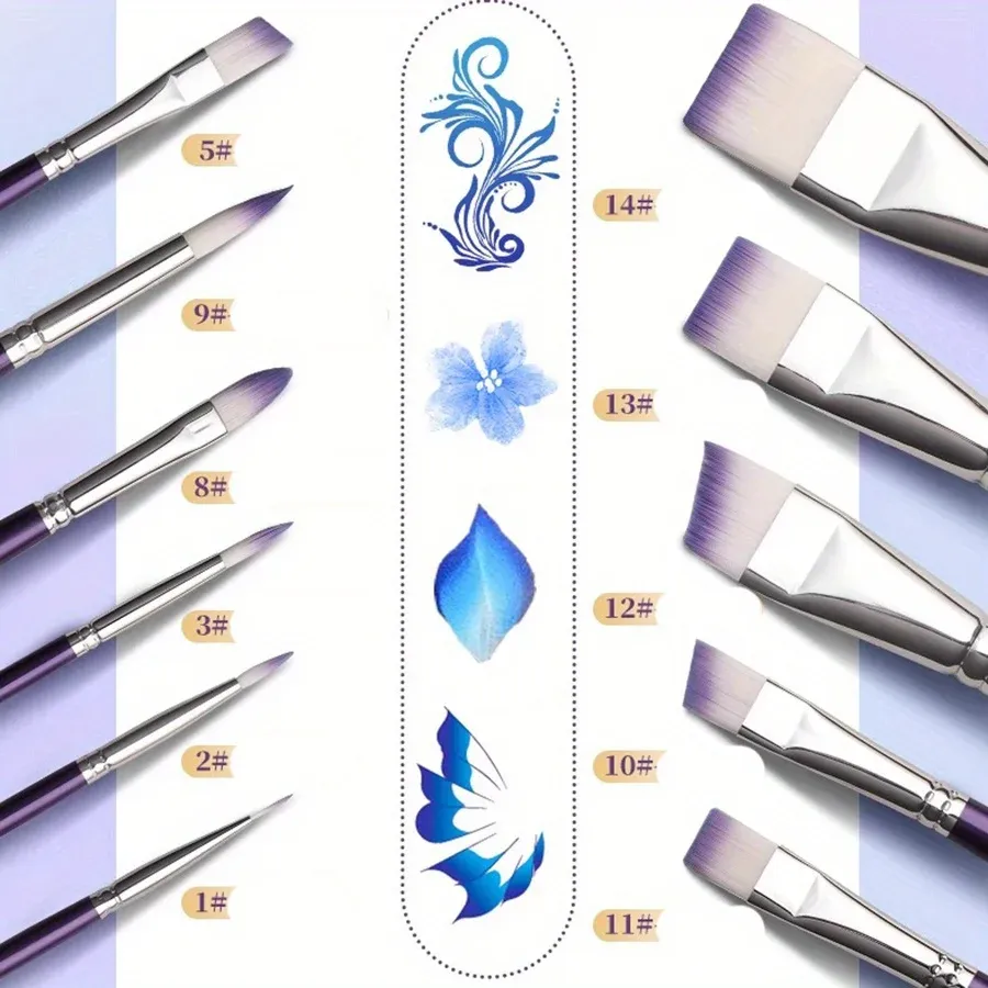 Ensemble de pinceaux professionnels pour la peinture et le maquillage, 7 à 11 pièces 6