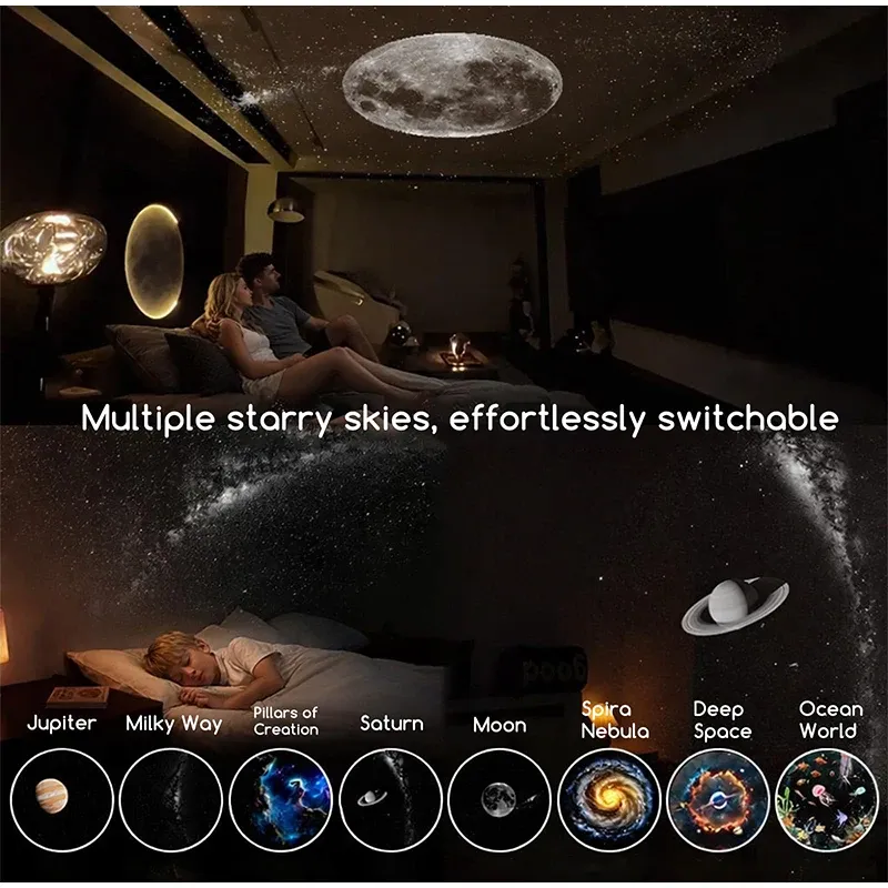Mini projecteur veilleuse 2 en 1 à étoiles galactiques, luminosité réglable, lumière d'ambiance pour la maison et la voiture 5