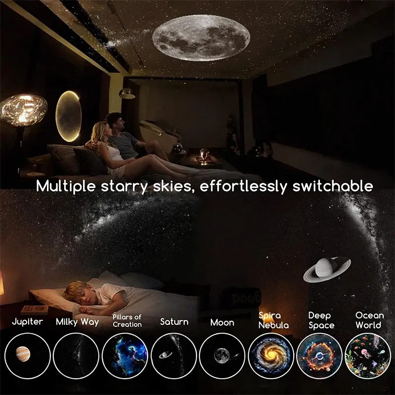 Mini projecteur veilleuse 2-en-1 en ambiance