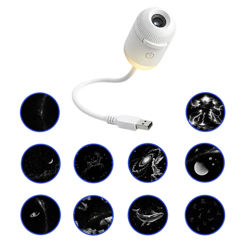 Mini projecteur veilleuse 2 en 1 à étoiles galactiques, luminosité réglable, lumière d'ambiance pour la maison et la voiture 10