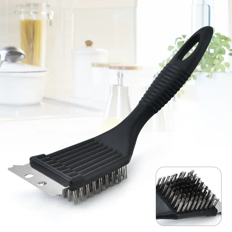 Brosse de nettoyage pour barbecue à poils en acier inoxydable 1