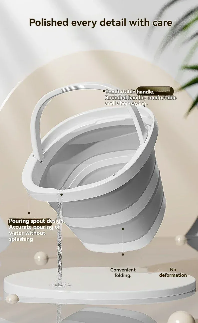 Seau de pêche pliable pendant une sortie
