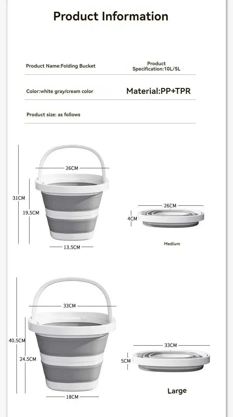 Seau pliable polyvalent, vue finale