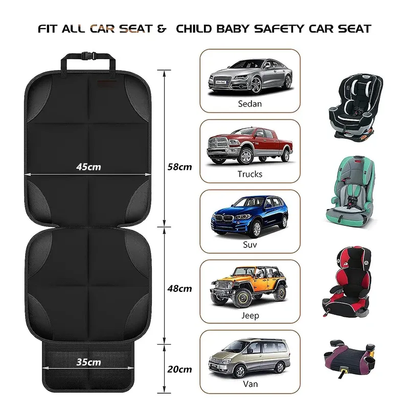 Protège-siège auto antidérapant pour bébé en Oxford imperméable, anti-rayures et universel 6