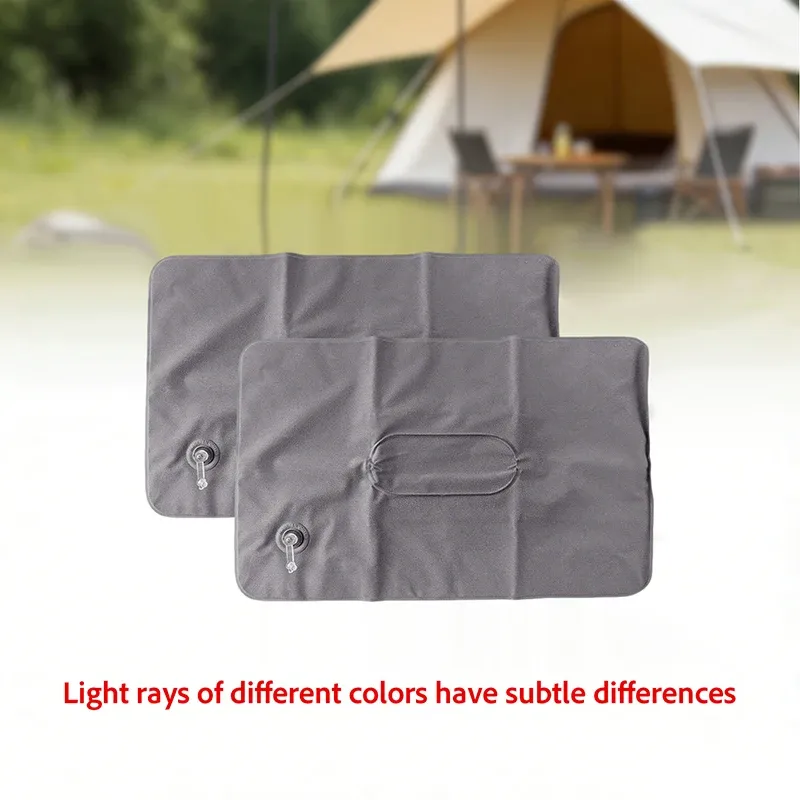 Oreiller de voyage gonflable ultraléger avec pompe portable, lot de 2 : coussin gonflable pour avion, voiture, bureau, randonnée et sac à dos 12