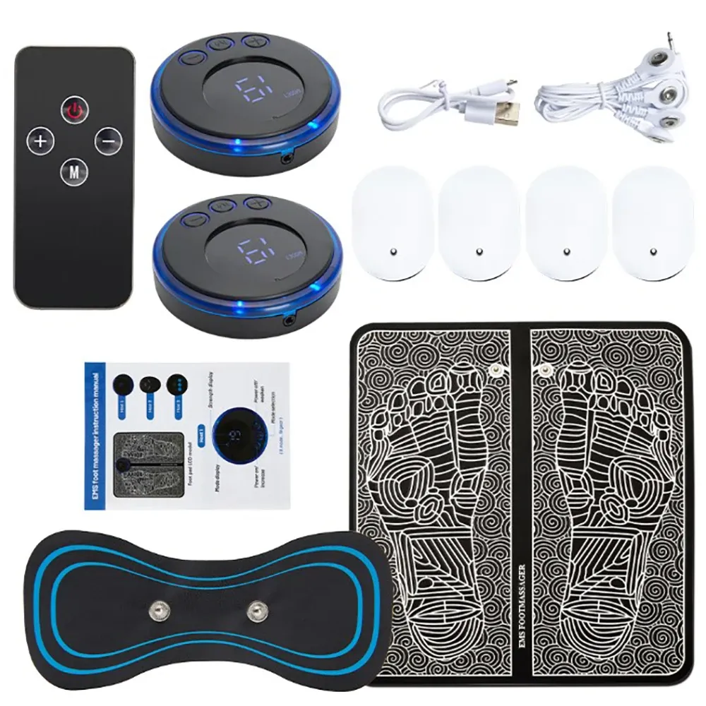 Coussin de massage électrique pour les pieds, électrostimulateur EMS, tapis de massage musculaire, relaxation des pieds, fitness, rechargeable par USB 1