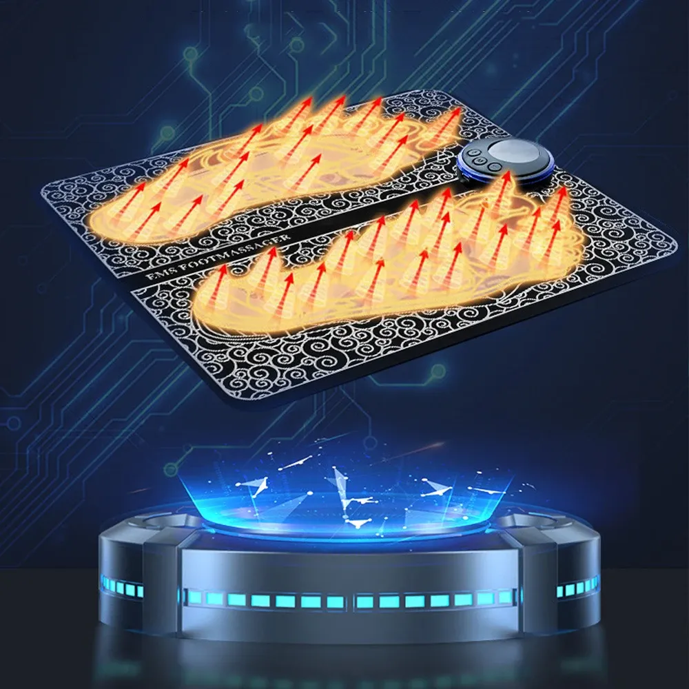 Coussin de massage électrique pour les pieds, électrostimulateur EMS, tapis de massage musculaire, relaxation des pieds, fitness, rechargeable par USB 5