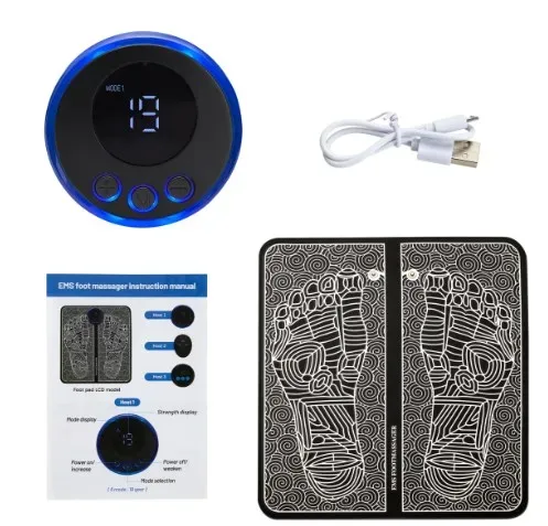 Coussin de massage électrique pour les pieds, électrostimulateur EMS, tapis de massage musculaire, relaxation des pieds, fitness, rechargeable par USB 10