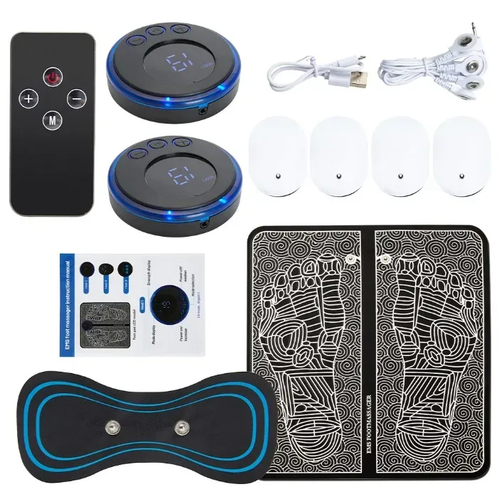 Coussin de massage électrique pour les pieds, électrostimulateur EMS, tapis de massage musculaire, relaxation des pieds, fitness, rechargeable par USB 8