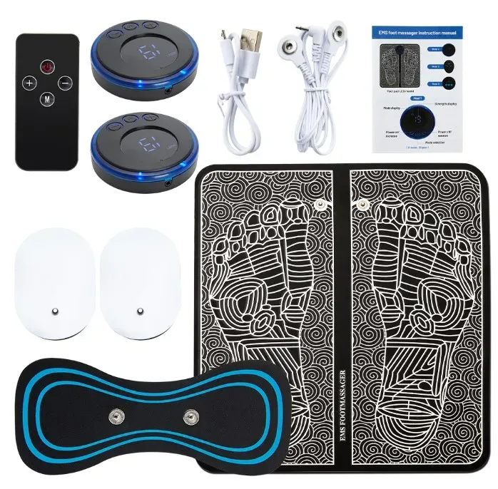 Coussin de massage électrique pour les pieds, électrostimulateur EMS, tapis de massage musculaire, relaxation des pieds, fitness, rechargeable par USB 9