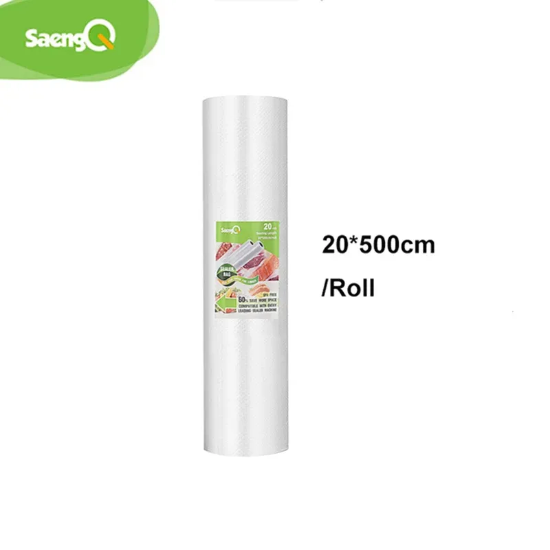 SaengQ Rouleaux de sachets sous vide pour aliments, 12, 15, 20, 25 et 30 cm x 500 cm, compatibles machines sous vide 7