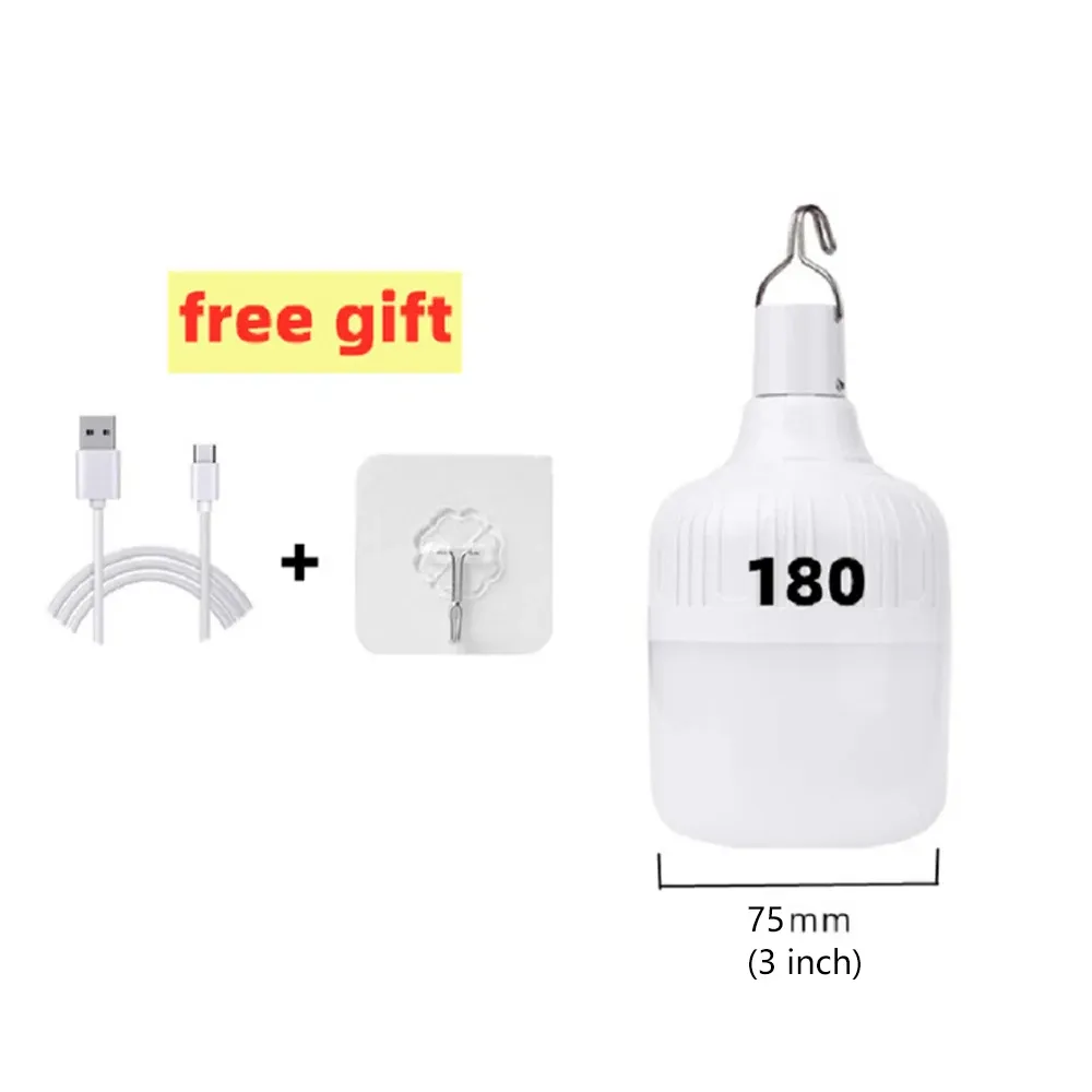 Lanterne de camping LED portable rechargeable par USB avec crochet, haute puissance 11
