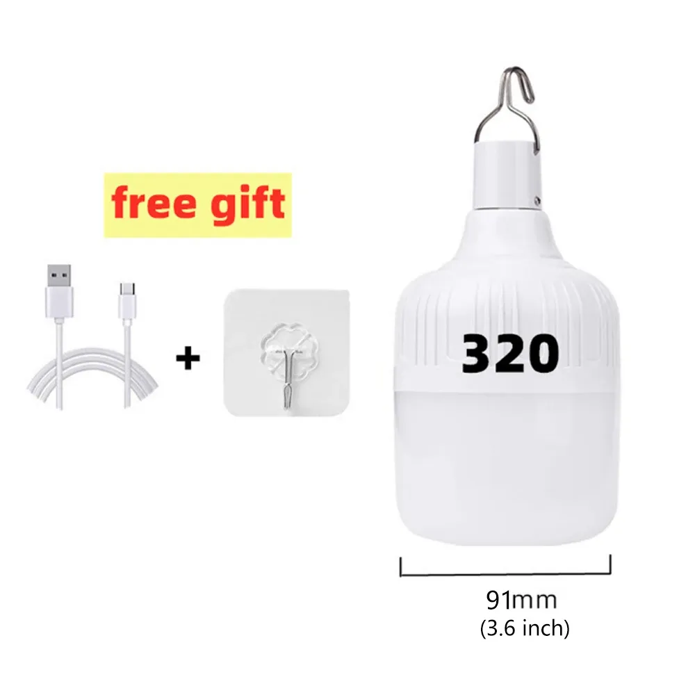 Lanterne de camping LED portable rechargeable par USB avec crochet, haute puissance 10