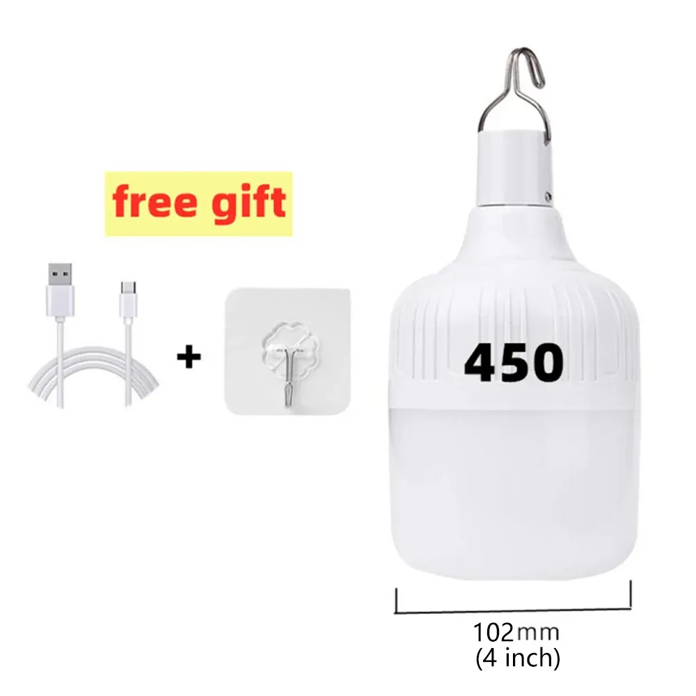 Lanterne de camping LED portable rechargeable par USB avec crochet, haute puissance 9