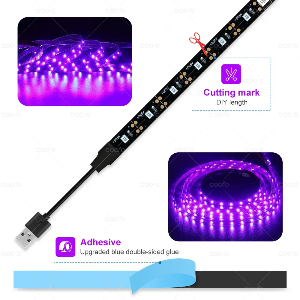 Bande lumineuse LED UV flexible, ambiance