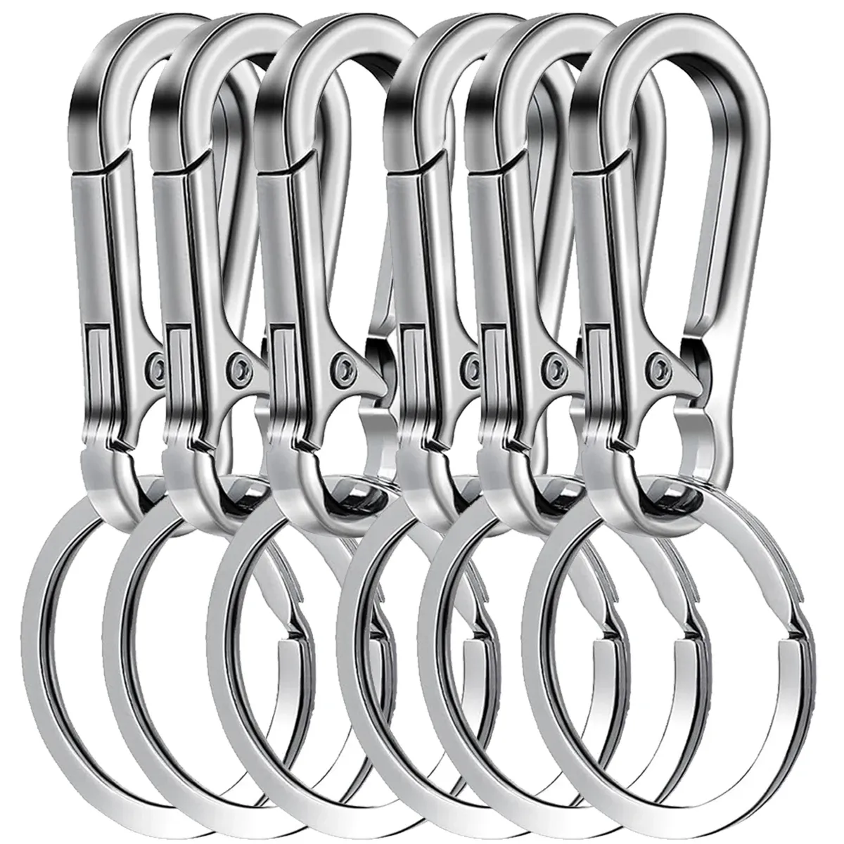 Lot de 6 porte-clés mousquetons en métal
