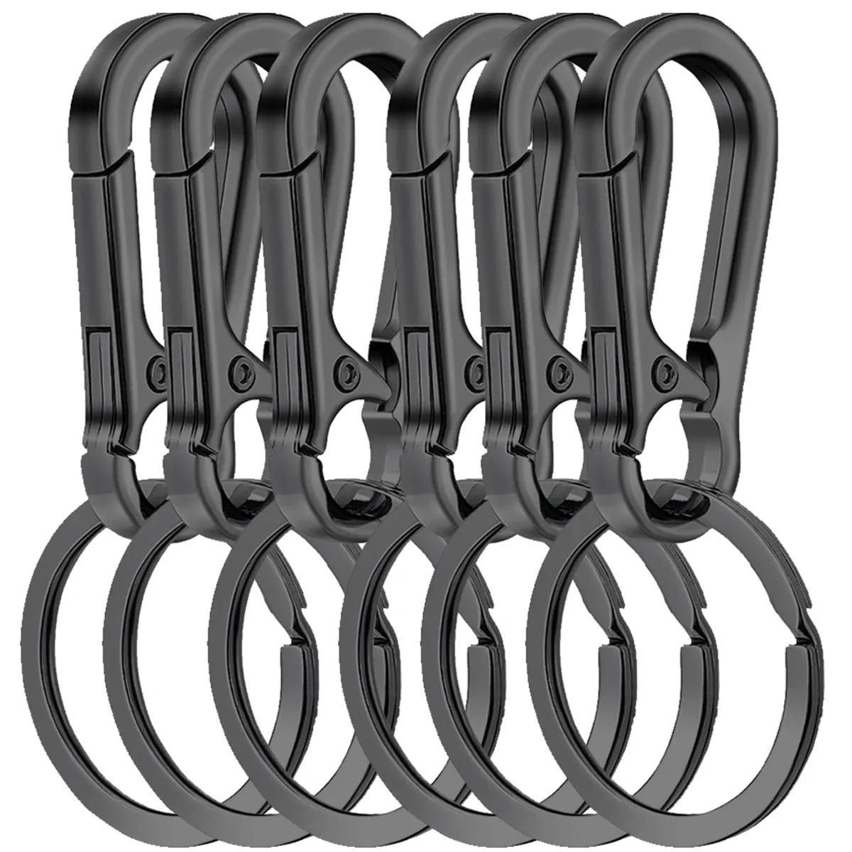 Lot de 6 porte-clés mousquetons en métal 6
