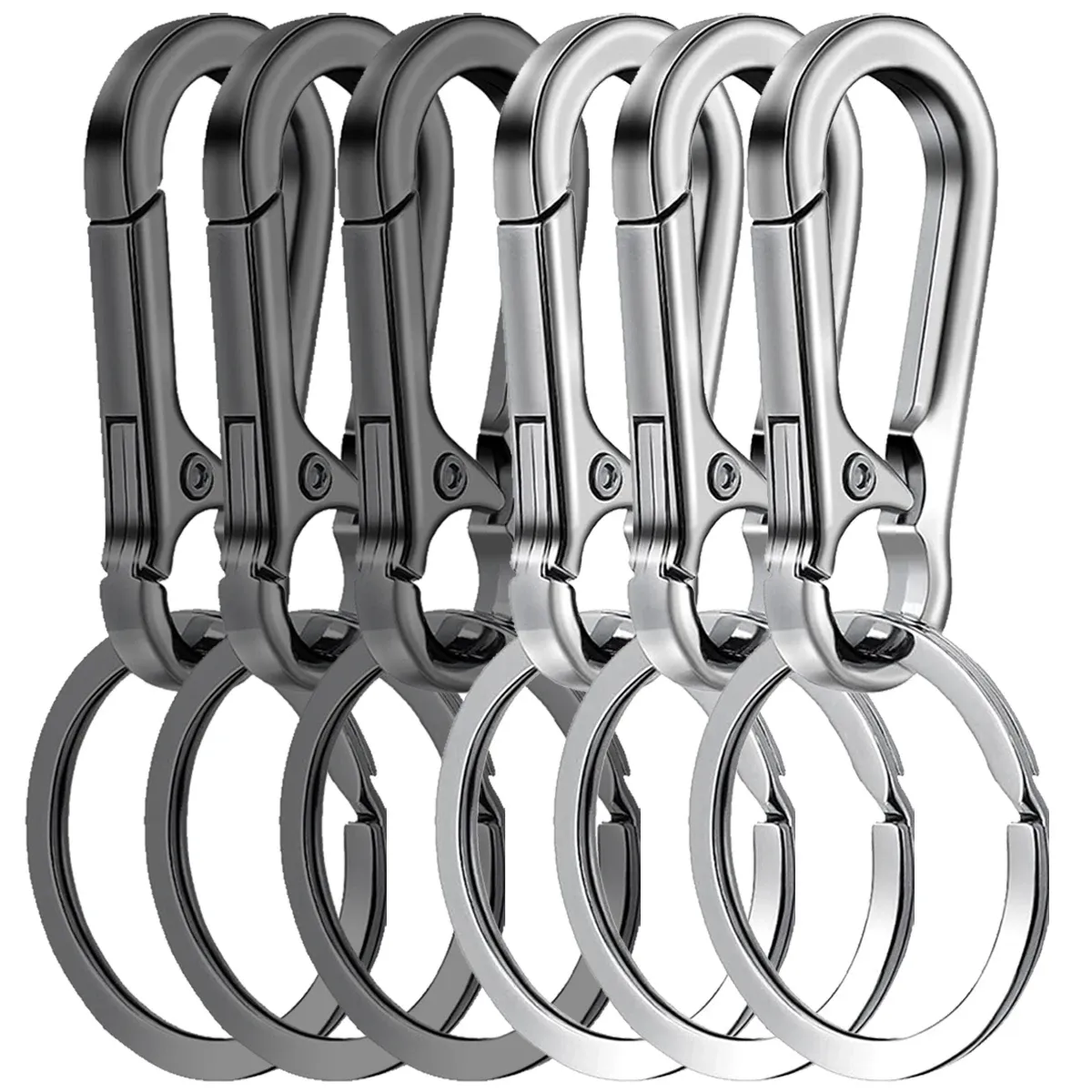 Lot de 6 porte-clés mousquetons en métal 7