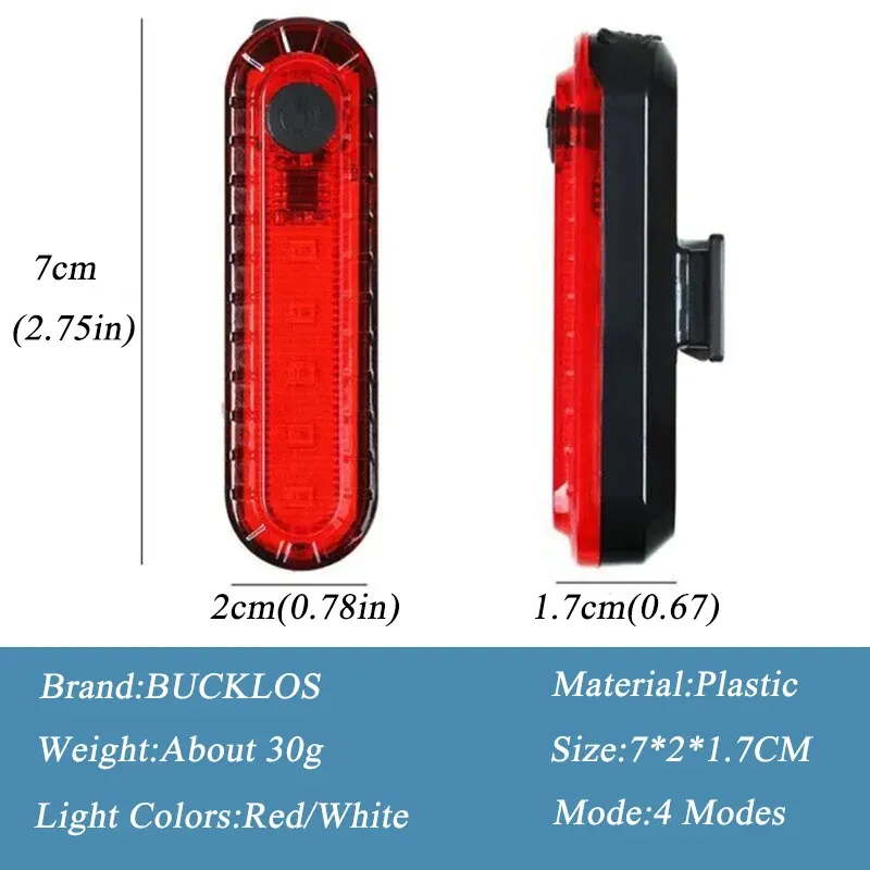 Feu arrière de vélo rechargeable, feu arrière pour vélo de route et VTT, étanche, LED, mini lanterne, éclairage de cyclisme 3