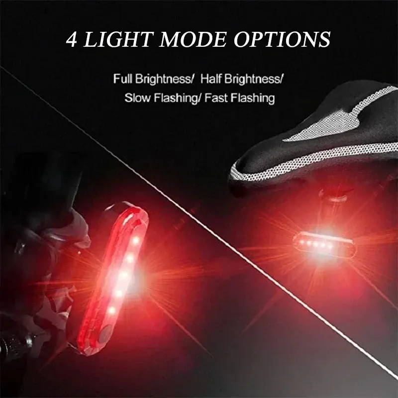 Feu arrière de vélo rechargeable, feu arrière pour vélo de route et VTT, étanche, LED, mini lanterne, éclairage de cyclisme 6