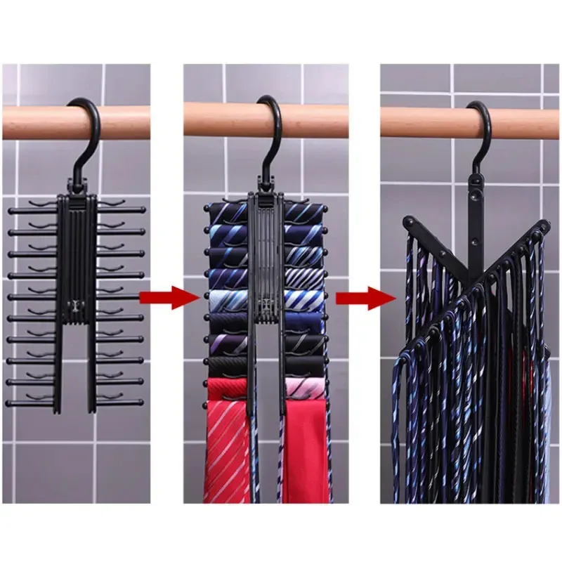 Support de rangement rotatif à 360° pour cravates, ceintures et foulards en soie 3