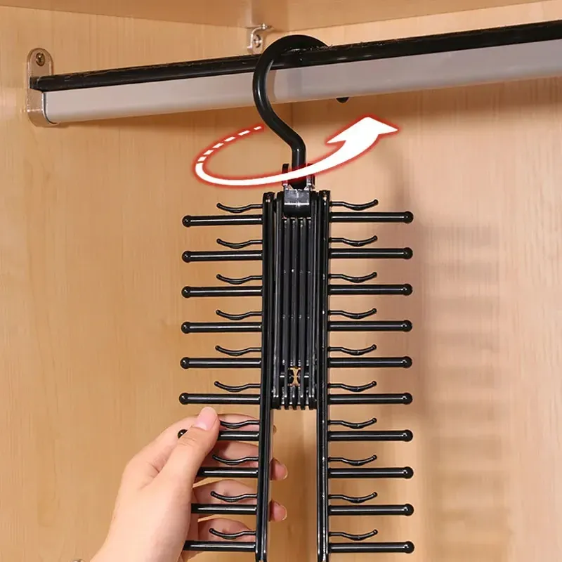 Support de rangement rotatif à 360° pour cravates, ceintures et foulards en soie 5
