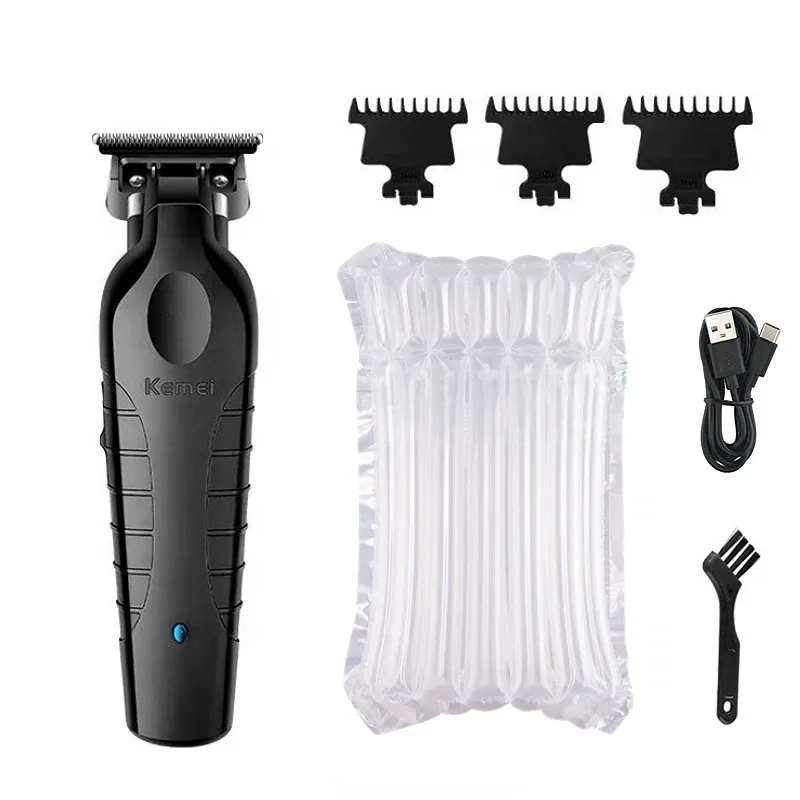 Tondeuse à cheveux professionnelle Kemei rechargeable, lame 0 mm, machine électrique de coiffure 7