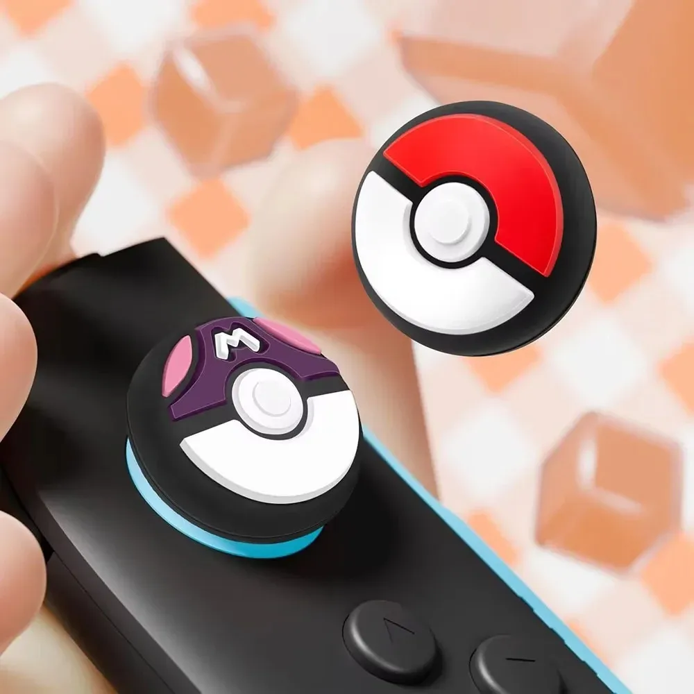 Lot de 4 capuchons de joystick en forme de Poké Ball pour manette Nintendo Switch 2 (2025) 3
