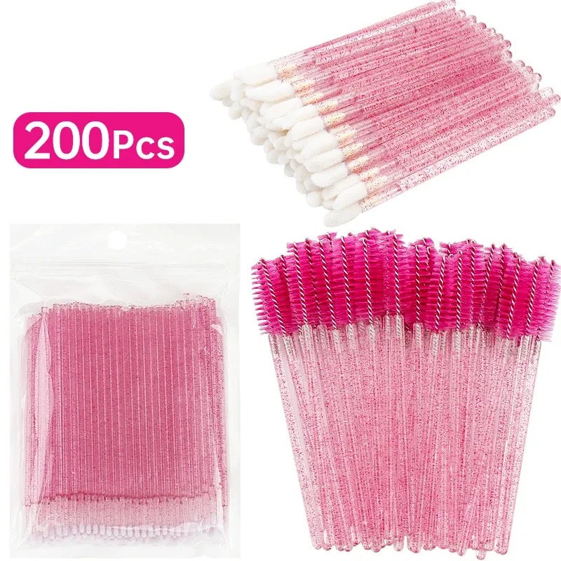 Kit de maquillage pour extensions de cils, 200 pièces, micro-brosse spéciale pour retrait des cils, pinceau à lèvres pour femmes, outil de maquillage 3