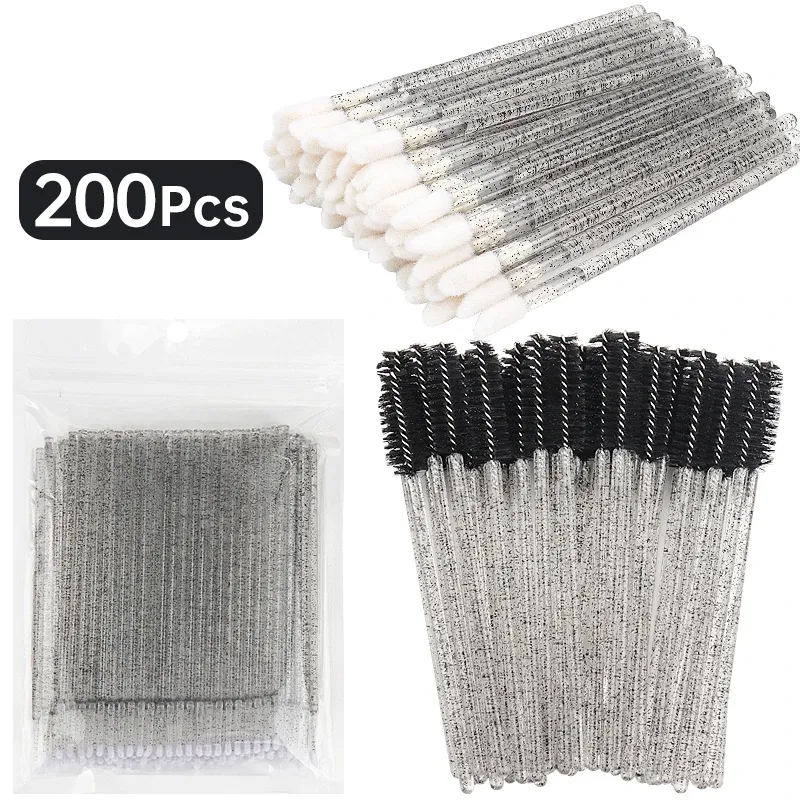 Kit de maquillage pour extensions de cils, 200 pièces, micro-brosse spéciale pour retrait des cils, pinceau à lèvres pour femmes, outil de maquillage - Image 1