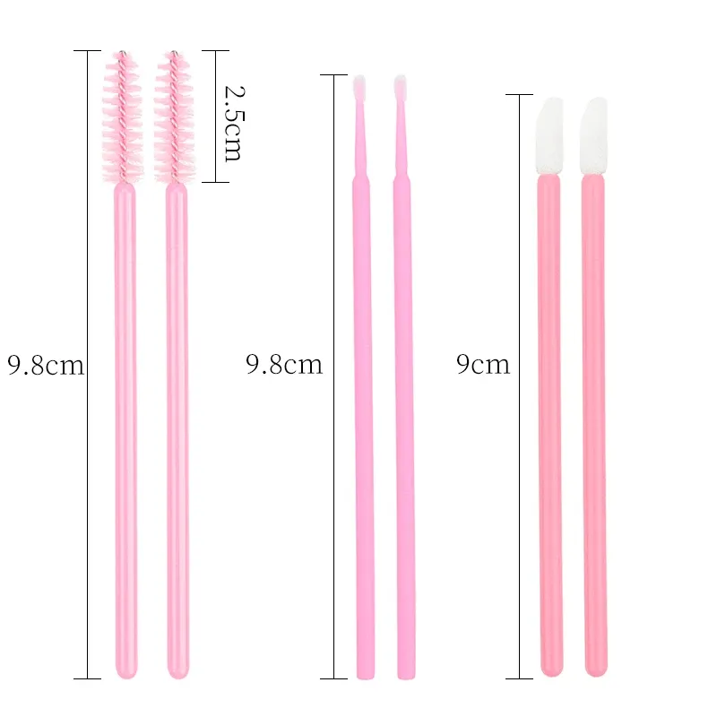 Kit de maquillage pour extensions de cils, 200 pièces, micro-brosse spéciale pour retrait des cils, pinceau à lèvres pour femmes, outil de maquillage 4