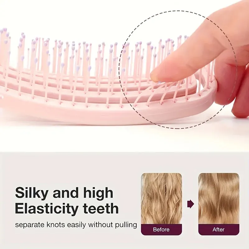 Peigne démêlant de massage pour cheveux WANMEI, à conception évidée, pour cheveux naturels et perruques 5