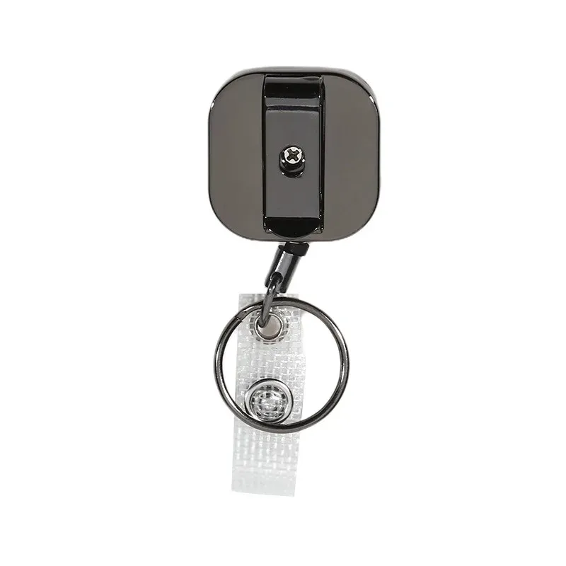 Mousqueton rétractable en métal robuste avec câble en acier renforcé de 28,3 pouces, pour porte-clés et porte-badge 14