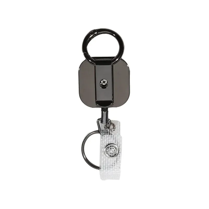 Mousqueton rétractable en métal robuste avec câble en acier renforcé de 28,3 pouces, pour porte-clés et porte-badge 13