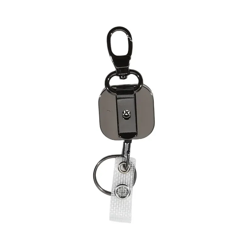 Mousqueton rétractable en métal robuste avec câble en acier renforcé de 28,3 pouces, pour porte-clés et porte-badge 12
