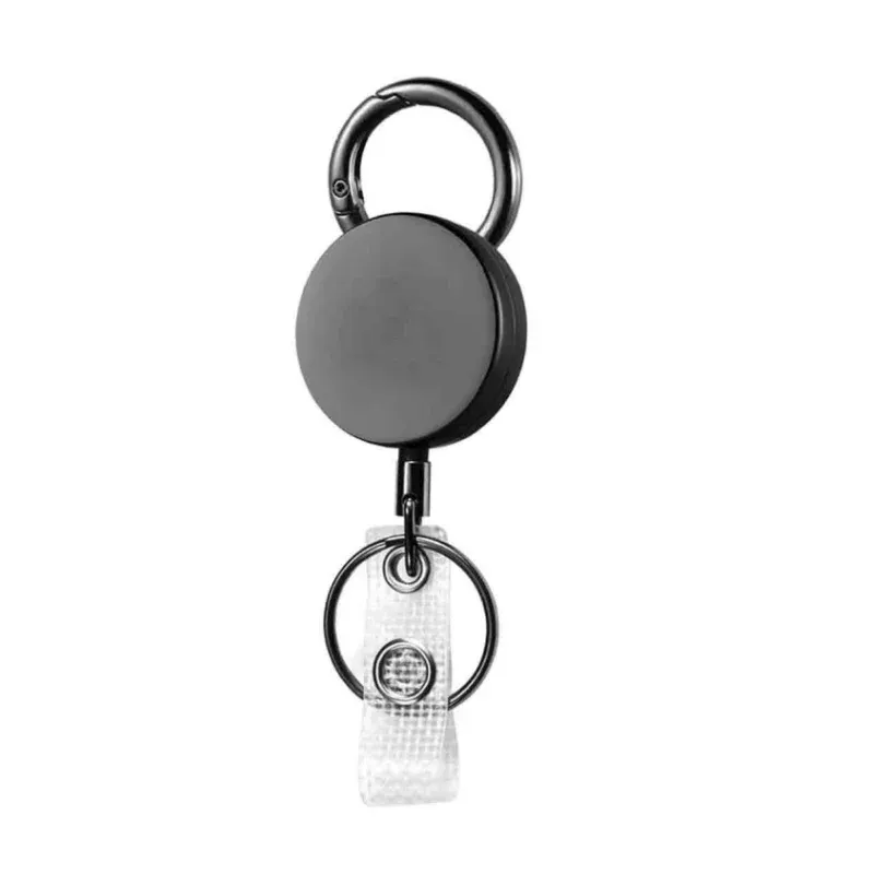 Mousqueton rétractable en métal robuste avec câble en acier renforcé de 28,3 pouces, pour porte-clés et porte-badge 10