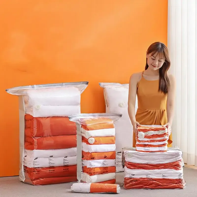 Sacs de rangement sous vide brevetés pour vêtements et couvertures, avec compression, idéals pour les voyages 2