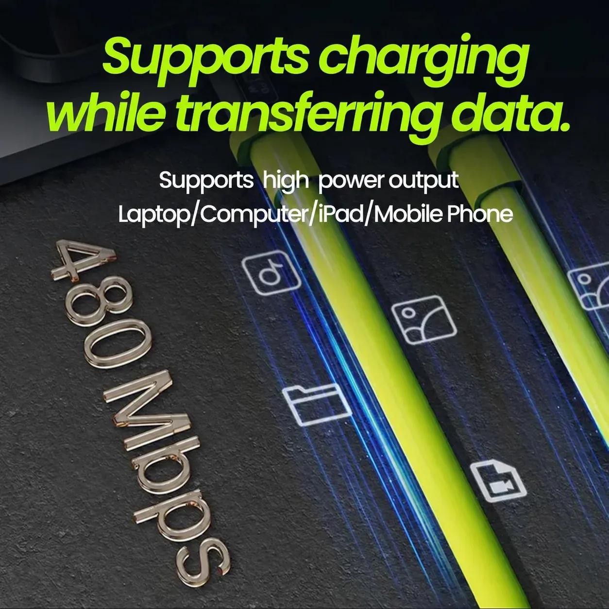 Câble de charge USB-C en détail
