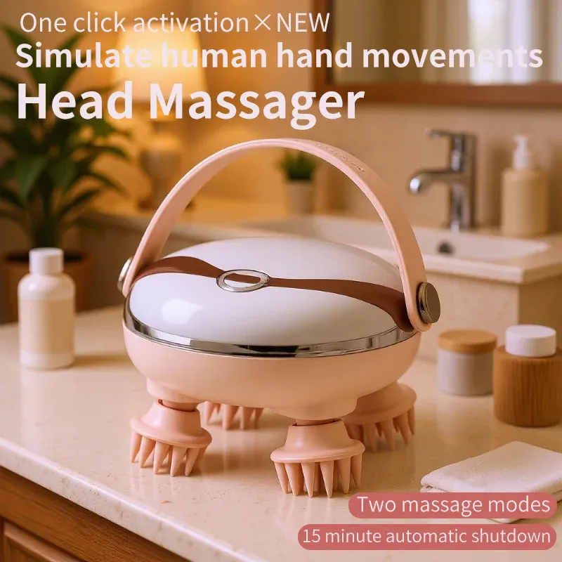 Masseur électrique rechargeable et étanche pour le cuir chevelu, avec 4 griffes de massage pour la détente du corps, du cou, du dos et des animaux de compagnie 2