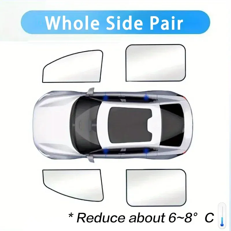 Pare-soleil occultant magnétique pour voiture, protection UV pour pare-brise et vitres latérales avant et arrière 9