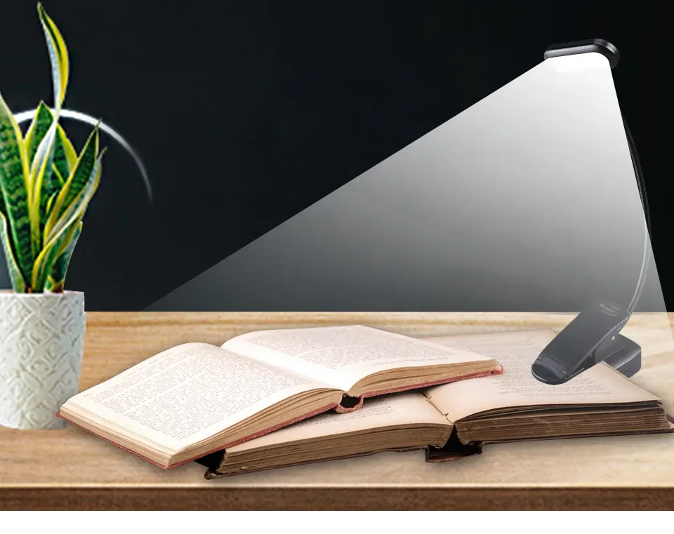 Détail de la tête LED de la lampe de livre