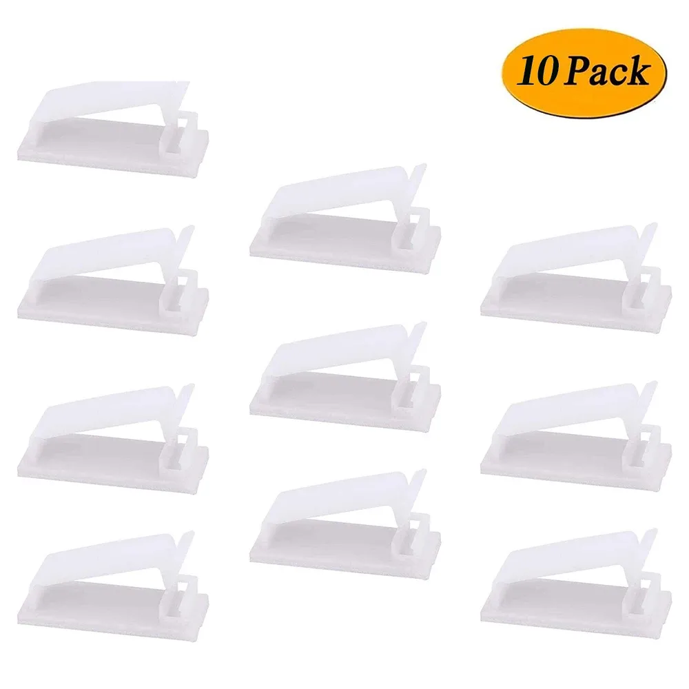 Organisateur de câbles auto-adhésifs, lot de 10, 20 ou 50 pièces, clips de gestion de câbles USB, support mural pour câbles de voiture et de maison, enrouleur de fil de chargement 7