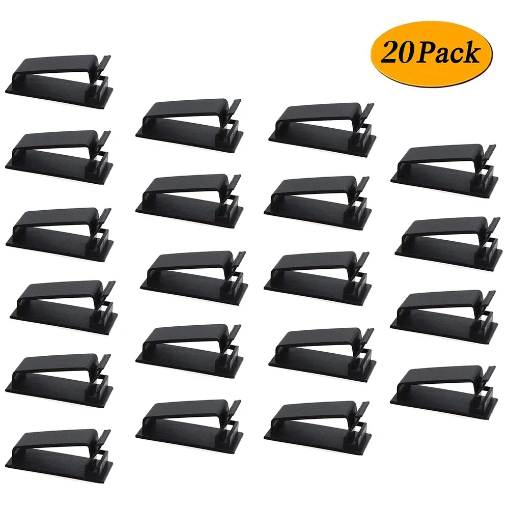 Organisateur de câbles auto-adhésifs, lot de 10, 20 ou 50 pièces, clips de gestion de câbles USB, support mural pour câbles de voiture et de maison, enrouleur de fil de chargement 10