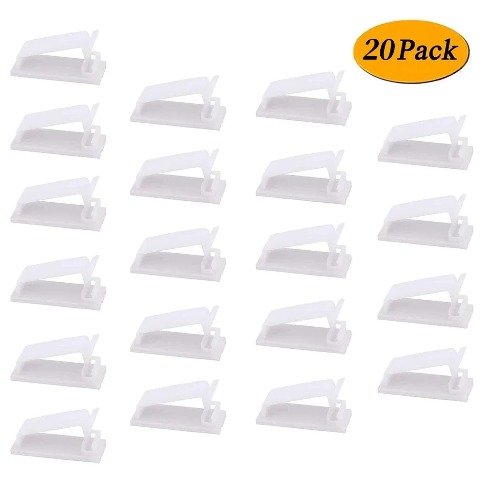 Organisateur de câbles auto-adhésifs, lot de 10, 20 ou 50 pièces, clips de gestion de câbles USB, support mural pour câbles de voiture et de maison, enrouleur de fil de chargement 9