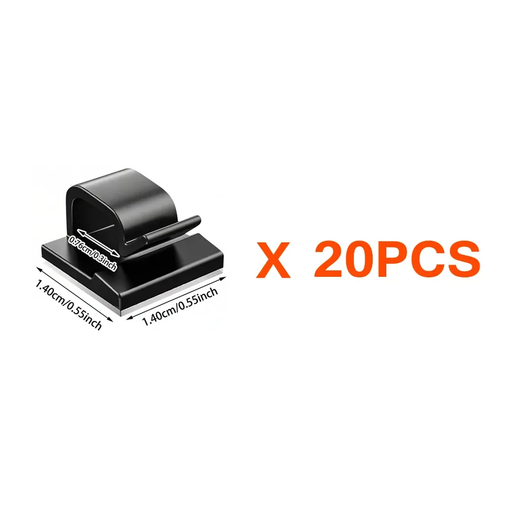 Organisateur de câbles auto-adhésifs, lot de 10, 20 ou 50 pièces, clips de gestion de câbles USB, support mural pour câbles de voiture et de maison, enrouleur de fil de chargement 12