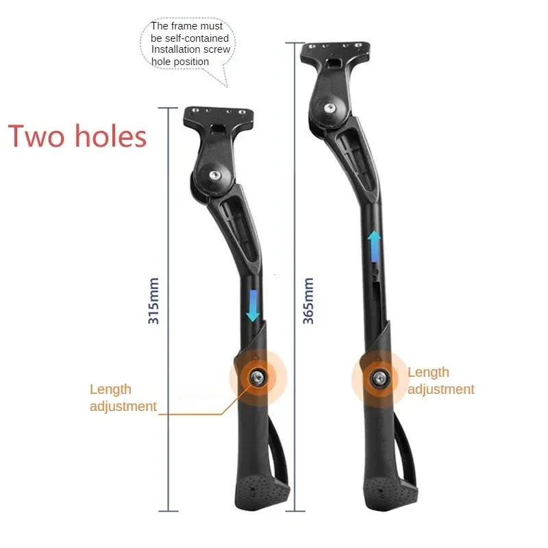 Béquille de vélo réglable, mise en situation