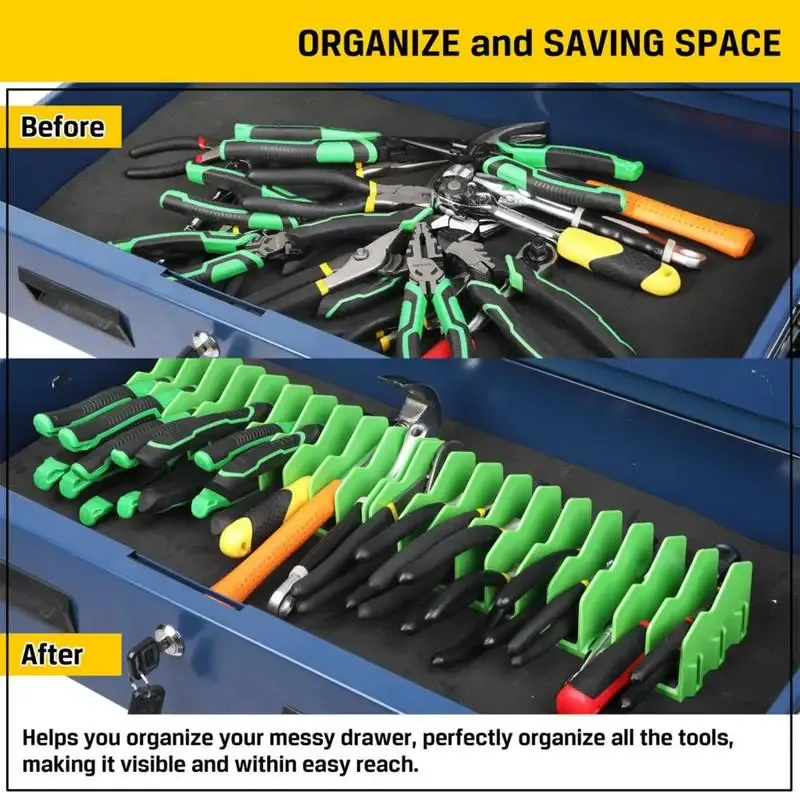 Support organisateur de pinces pratique, pouvant contenir jusqu'à dix pinces, tiroir boîte à outils, pinces robustes, organisateur d'outils, support de rangement peu encombrant 5